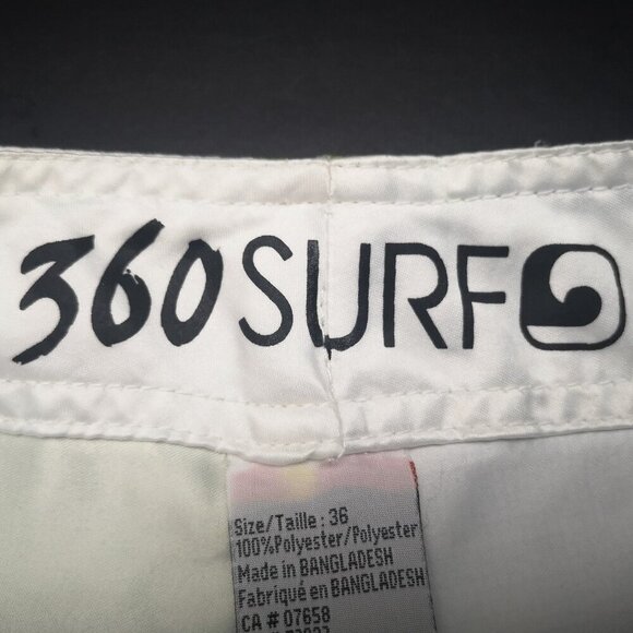 Men's 360 Surf Size 36 Waist Green White & Blue Swim Shorts - Picture 3 of 8
